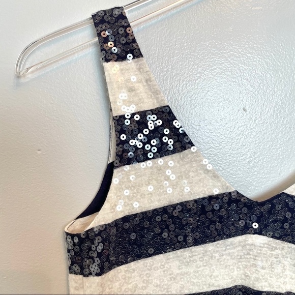 J. Crew Factory Navy/White Sequined Tank Top XXS - Picture 12 of 12